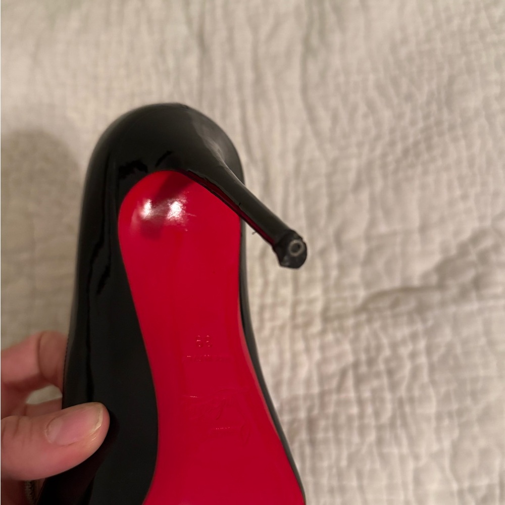 Christian Louboutin Pigalle Follies 100mm Patent Leather Black Heels size 39 EU - Picture 8 of 10